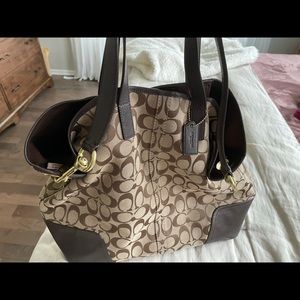 Coach signature fabric bag